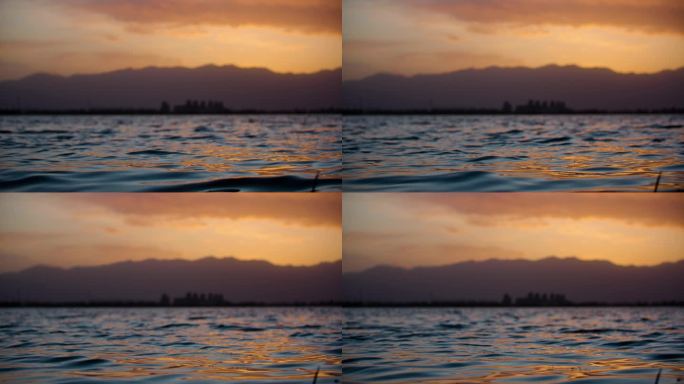 水面湖面湖光山色夕阳水面涟漪