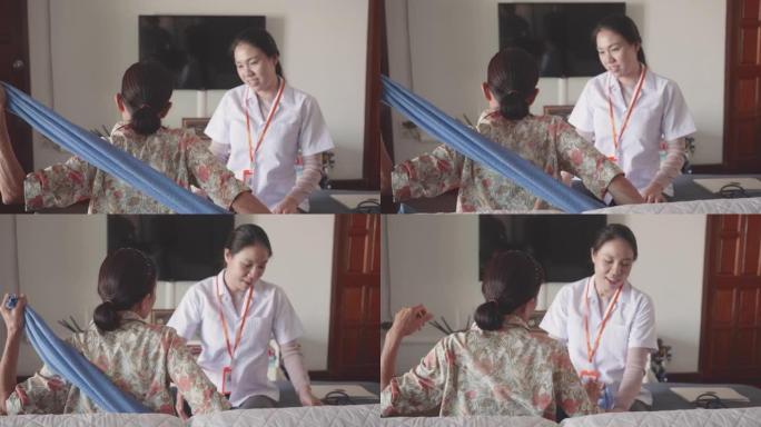 在家接受医疗保健的高级妇女