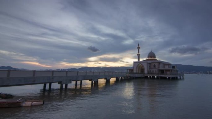 海上日落清真寺