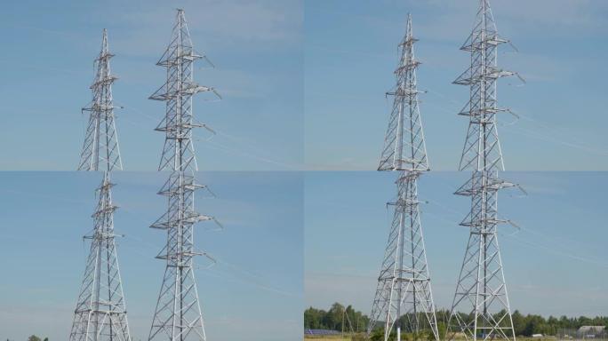 爱沙尼亚田野中央的两座大塔