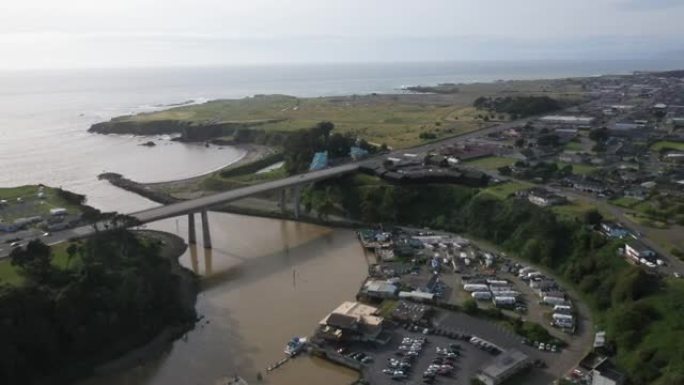 崎岖的海岸线风景布拉格堡加州无人机景观