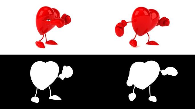 有趣的3D卡通心脏拳击
