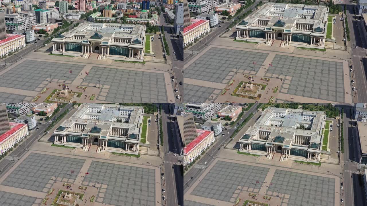 乌兰巴托苏赫巴托广场鸟瞰图