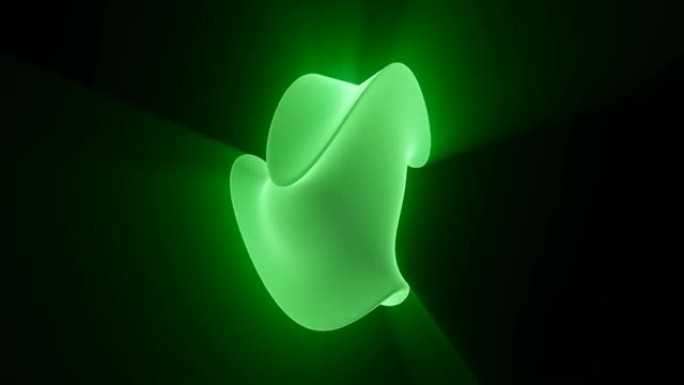 软绿色物体霓虹灯变形能够循环无缝4k