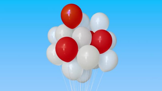 制作一堆红色和白色的气球