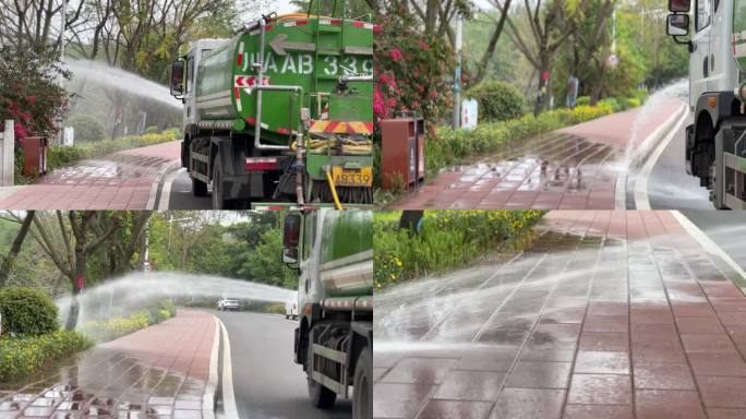 浇花绿化街道