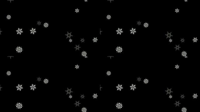 落下的雪花运动图形与夜晚背景