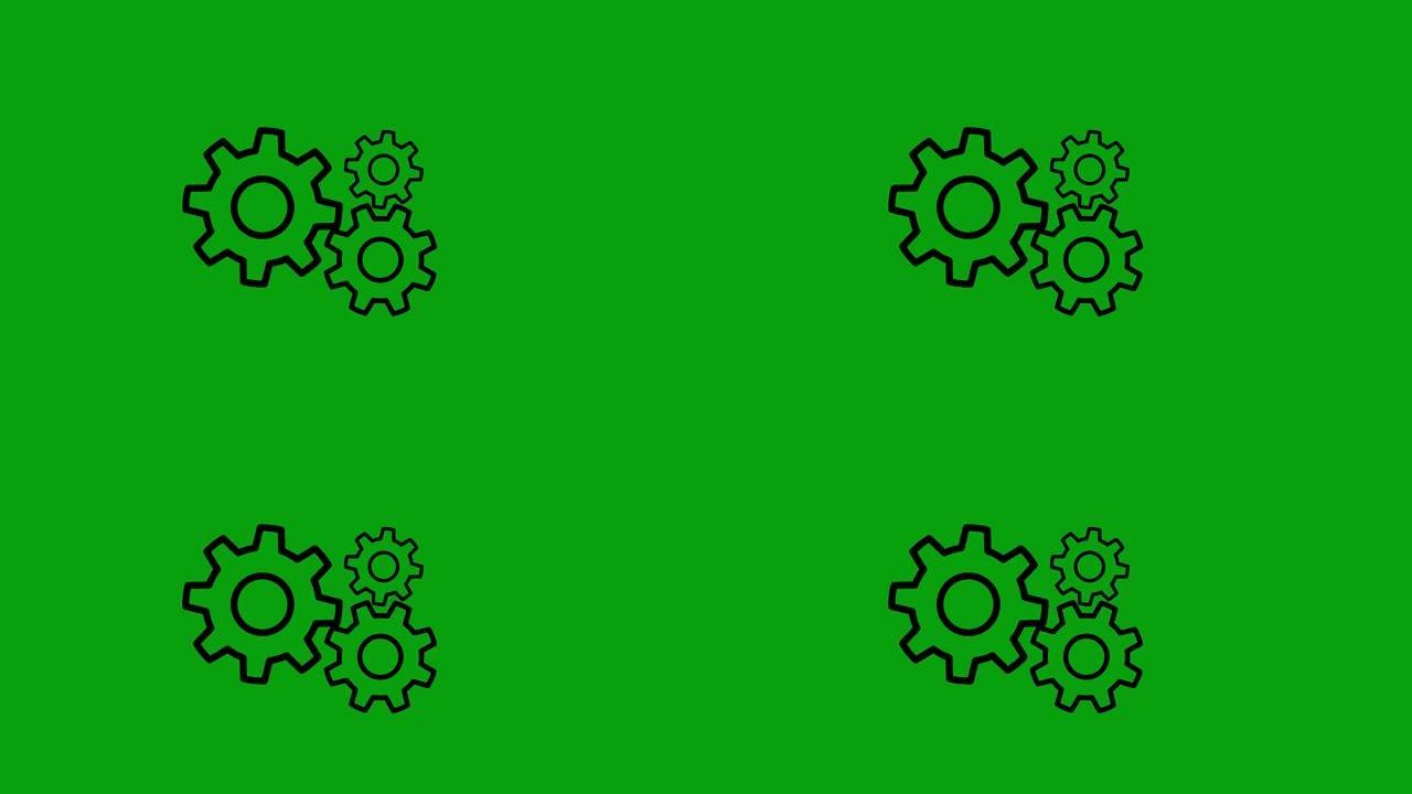 齿轮机构绿屏运动图形