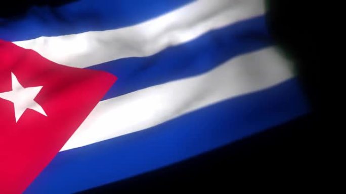 古巴国旗，挥舞国旗的逼真3D动画。古巴国旗在风中挥舞。古巴国旗。无缝循环动画。4k高质量，3D渲染