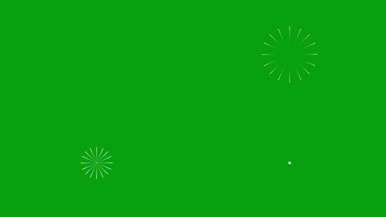 绿色屏幕背景的圆形图案闪亮线条