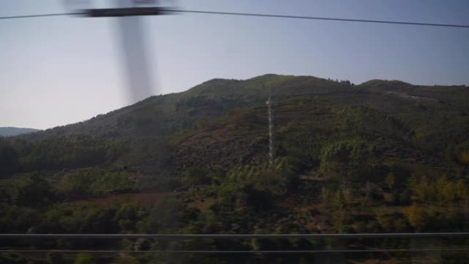 晴天成都到广州火车旅行侧座窗pov全景4k中国