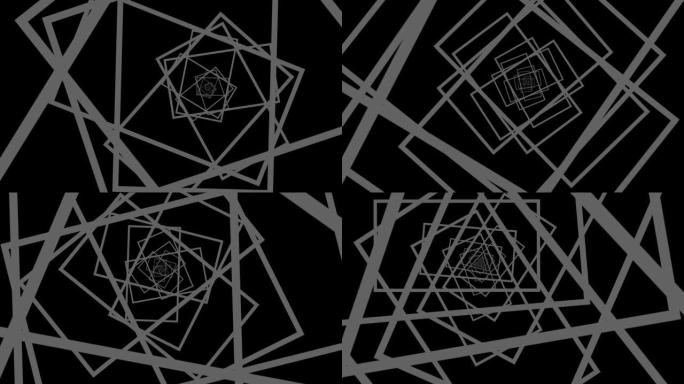 相机移动到3d网格无限空间。几何动画