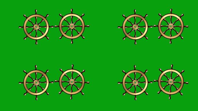 旋转的轮子绿色屏幕运动图形