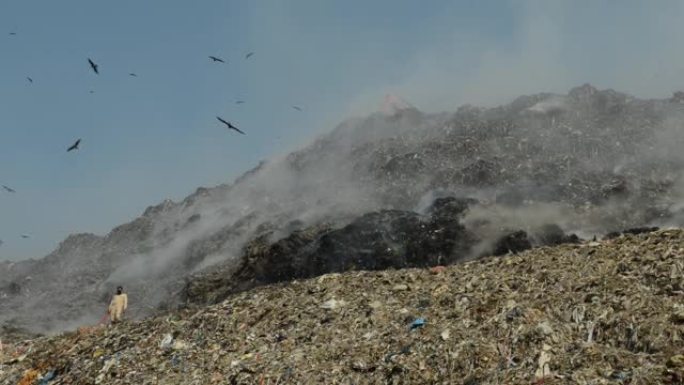 垃圾填埋场火灾恶化环境-空气质量下降-印度-环境-火灾-污染