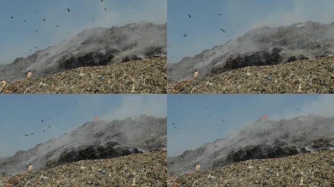 垃圾填埋场火灾恶化环境-空气质量下降-印度-环境-火灾-污染