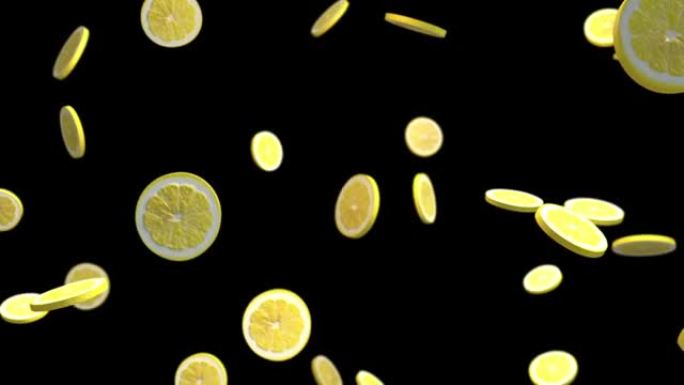 黄色柠檬循环粒子动画