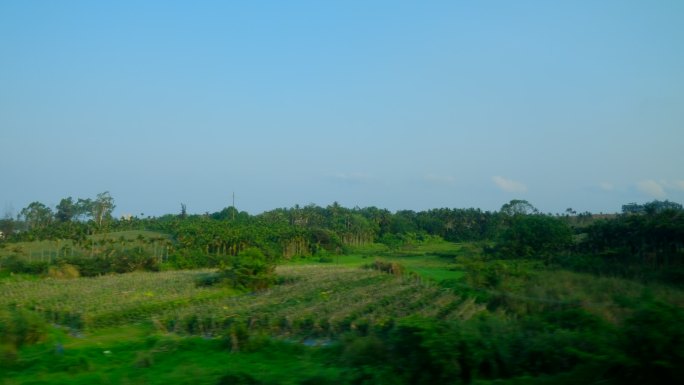 高铁动车火车窗外风景 沿途风光