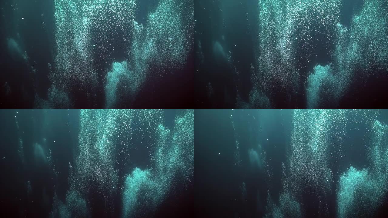 贝加尔湖水下海底的研究人员旅行者潜水员。