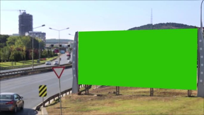 绿屏广告牌城市交通