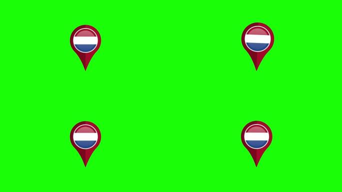 荷兰占位符动画。4k视频。简单的运动n animation.ca可用于解释器视频。绿色背景