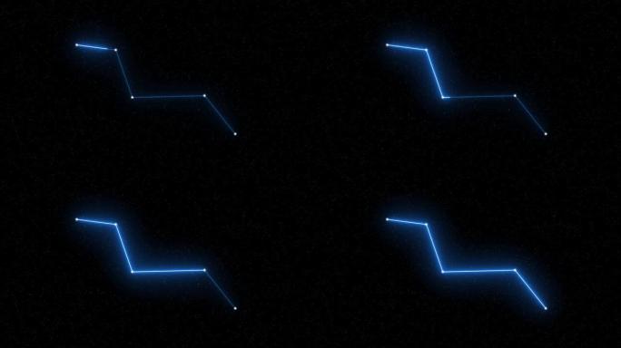 Vulpecula-带有星域空间背景的动画十二生肖星座和星座符号