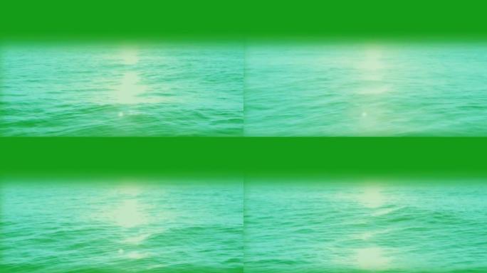 绿屏背景水波运动图形