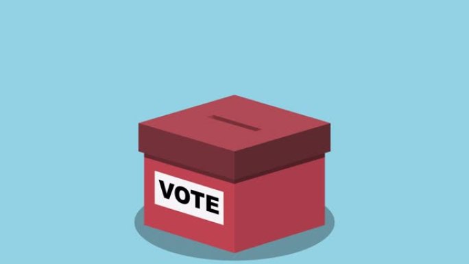 图形动画:选举投票，将选票投进投票箱(4k循环)