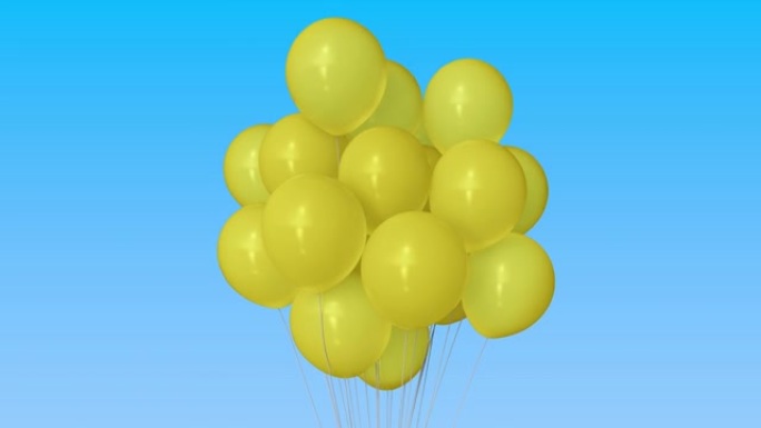 制作一堆黄色气球