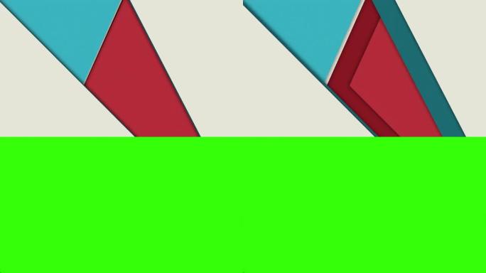 多色正方形几何过渡绿屏色度关键技术抽象动画