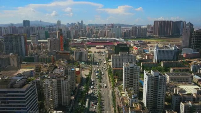 珠海白天城市景观拱北入境交通道路空中全景4k中国