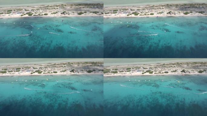 博内尔岛上的风筝冲浪