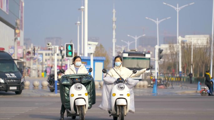 亳州街道 过人行道 人行道车流B016