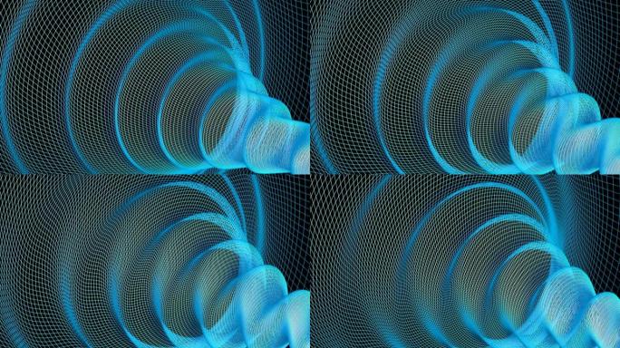 抽象蓝色螺旋背景动画-3D渲染视频剪辑