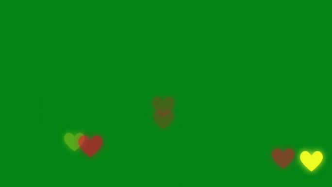 绿色屏幕背景的闪亮心脏运动图形