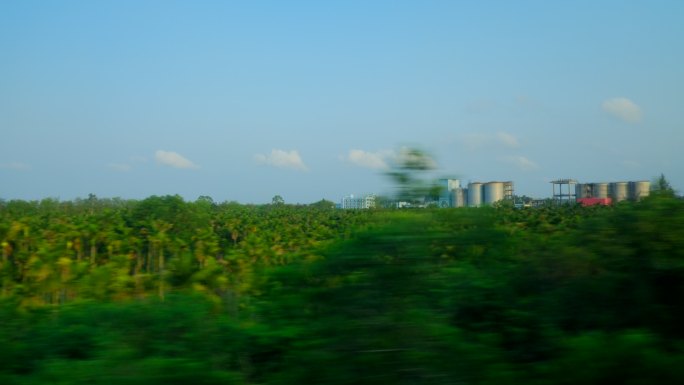 高铁动车火车窗外风景 沿途风光