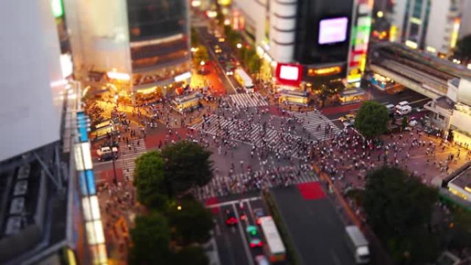 日本东京混乱的涩谷过境