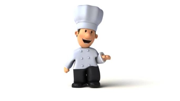 有趣的3D卡通厨师做演示