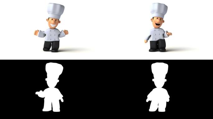 有趣的3D卡通厨师做演示