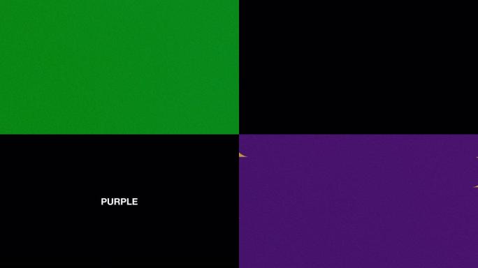酷过渡视频素材集。绿色和紫色，2种3种图案。6件套。黑色背景。