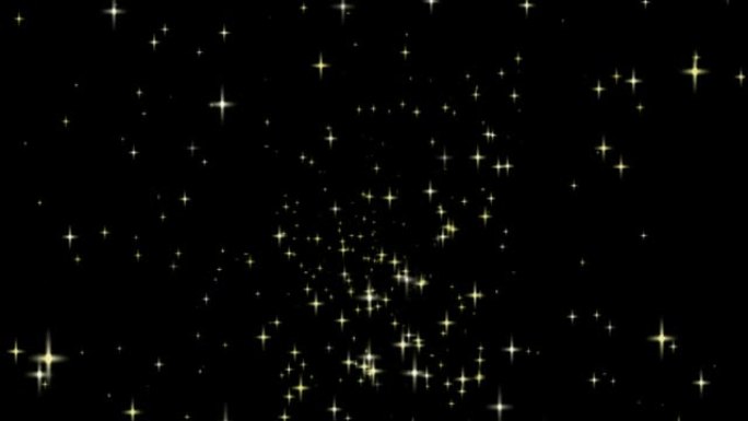 恒星通过具有夜间背景的太空运动图形