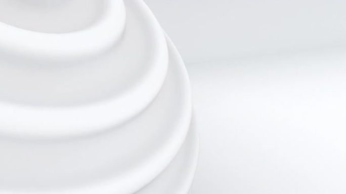白色圆形元素。用波浪绘制球形的3d渲染。计算机生成的抽象背景