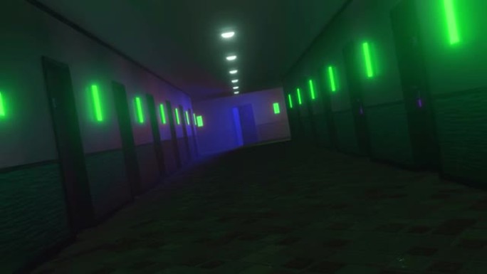 走廊酒店走廊旋转镜头走廊灯效整齐干净