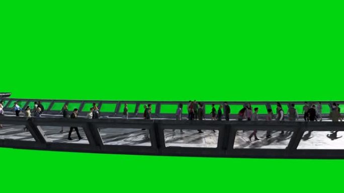 科幻小说中的3d人。流量。未来的概念。绿屏镜头。逼真的4k动画。
