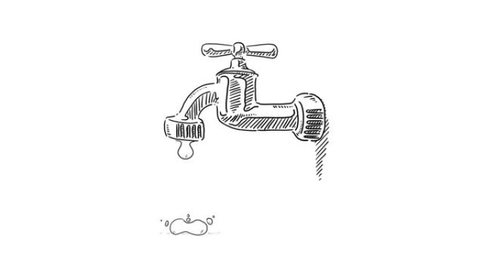 滴水水龙头动画MG卡通节约用水