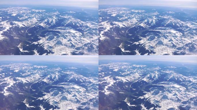 4k慢动作60fps在比利牛斯山脉上空的鸟瞰图