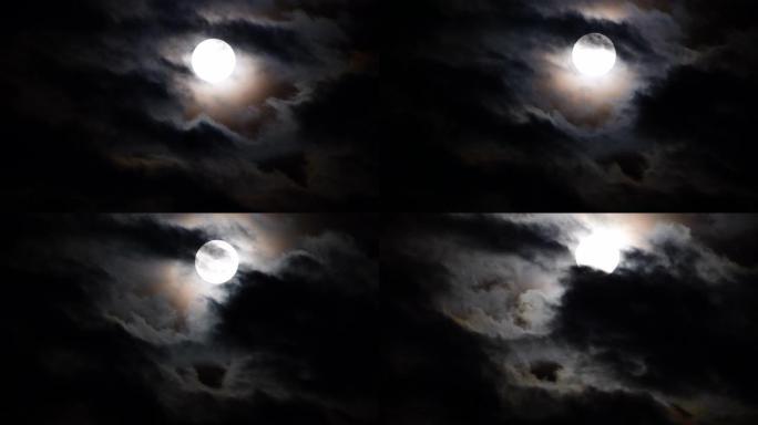 满月中秋节月圆之夜夜色圆月