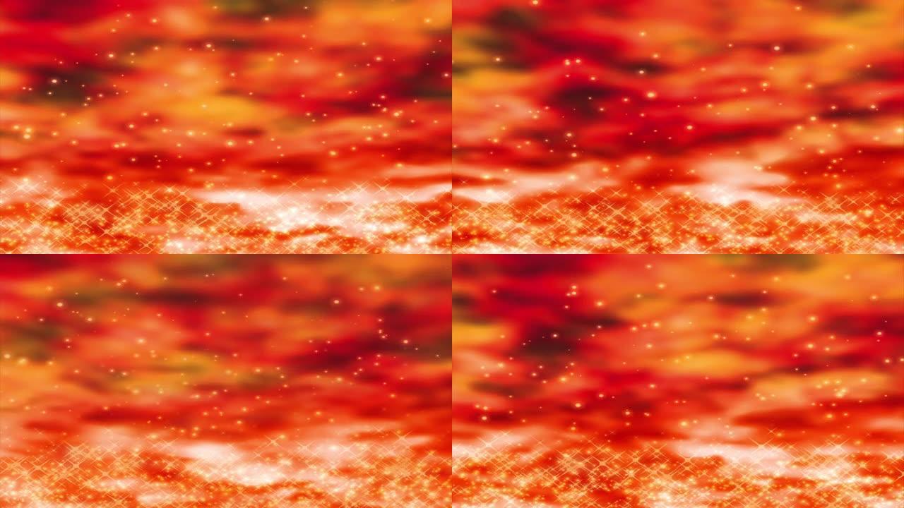 红色天空粒子循环动画