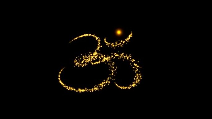 印度教文化Om符号运动图形与夜间背景
