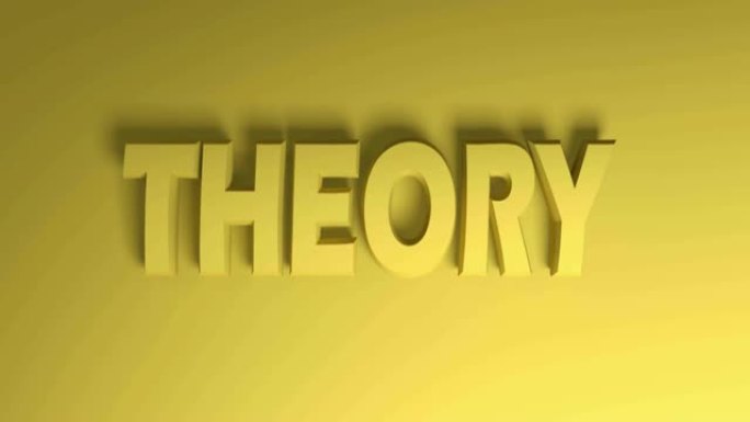 黄色背景上的理论黄色书写-3D渲染视频剪辑动画