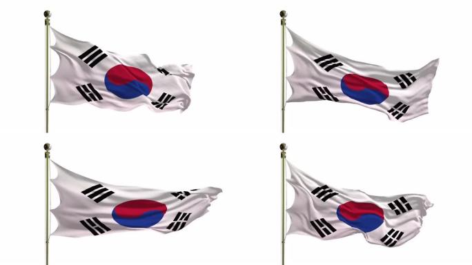 4K格式的韩国国旗特写
